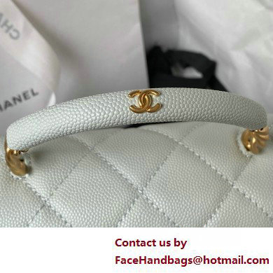 Chanel Grained Calfskin  &  Gold-Tone Metal Small Flap Bag with Top Handle AS4008 Light Green 2025